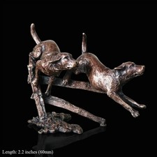 2 Labrador Dogs Running Bronze Foundry Cast Sculpture Butler & Peach [2021]