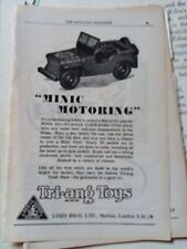 El68 Ephemera 1940s advert triang toys minic motoring jeep