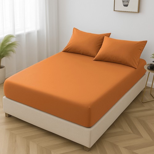 Plain fitted bed sheets - fitted,