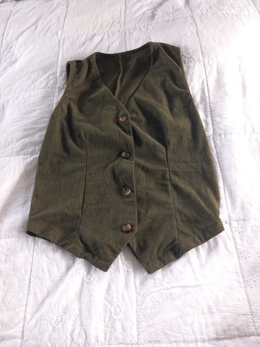 Waistcoat green soft cord size - green,