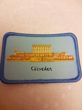National Trust CLIVEDON  Square Embroidered Material Cloth Patch Free Post