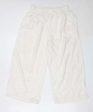 Aerie Womens White Cotton Blend Cropped Trousers Size M L22.5 in