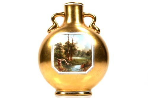 Antique gold coalport vase - antique,