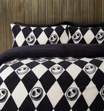 Nightmare Before Christmas Jack Teddy Fleece Duvet  Set Harlequin Super King New