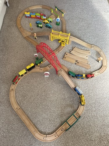 Wooden train set - wooden, with