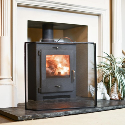 Black contemporary curved - black, fire