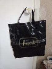Harrods Black Patent Tote Bag