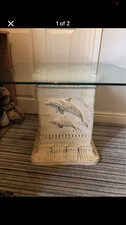 Vintage dolphin pedestal glass