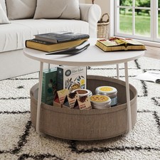 Round Side Table with Storage