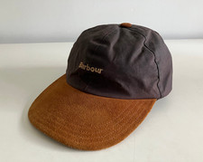 BARBOUR D493 SPORTS CAP WAX COTTON SUEDE PEAK & TRIMS BROWN ONE SIZE