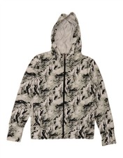 UNDER ARMOUR Womens Heat Gear Zip Hoodie Sweater UK 18 XL Grey Tie Dye CW10