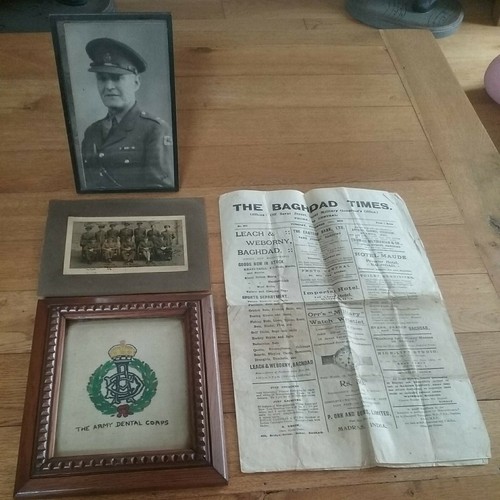 Rare framed woolwork army - woolwork,