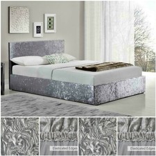 Crushed Velvet Divan Bed Base Valance Wrap Elasticated Frame Cover Double King 