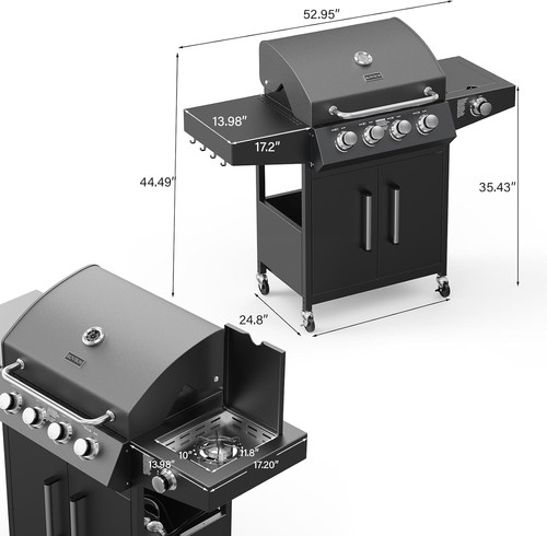 Burner propane gas grill - 4,