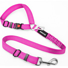 Pet Dog Adjustable Travel SEAT BELT Car Safety Harnesses Lead Restraint Strap UK