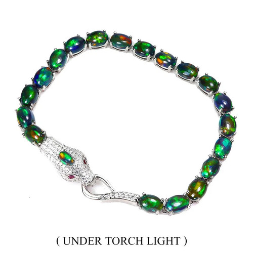 Silver bracelet opal - silver,