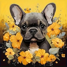 Cute French bulldog puppy diamond art painting kit 20x20cms great gift
