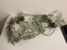 Christmas Mantelpiece Garland Snow Berries Cones 1.3 meters