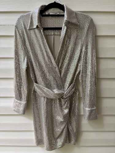Zara silver metallic wrap - zara, mini