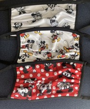 3 Disney Face Masks Mickey Mouse Size Large 