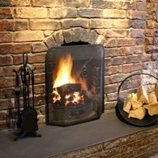 Black Fire Guard Freestanding Panel Fireplace Safety Spark Screen Protector