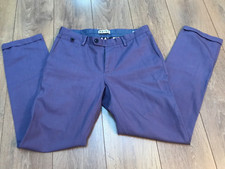 REISS Smart Cotton & linen Trousers - Chinos - 34” L32 - light purple / RN114836
