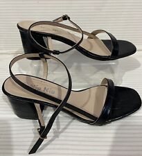 NIO NIO Women’s Black Strappy Faux Croc Leather Sandals Shoes (Size 38, UK 5)