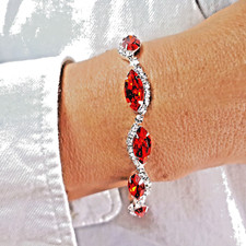 Silver Red Cubic Zirconia