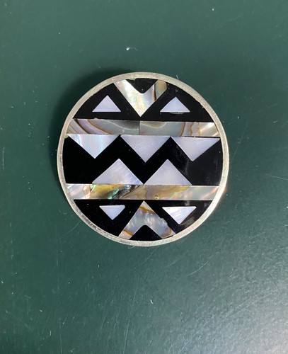 Mexican silver brooch with