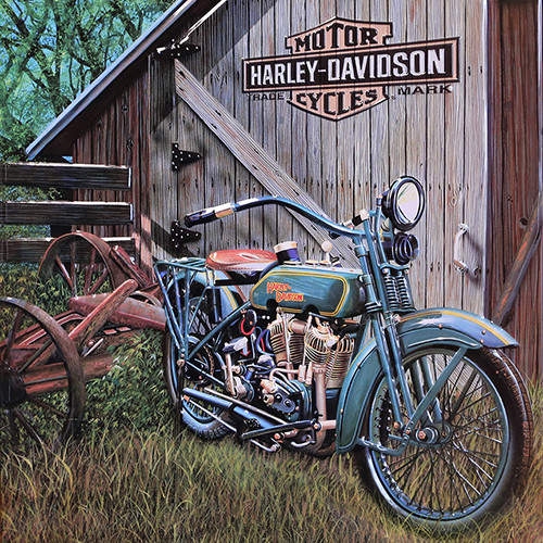 Vintage harley davidson - vintage, barn