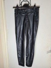Zara Women's Faux Leather Hi-Rise Leggings Size S Black high waist trousers