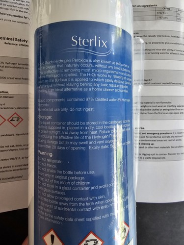 Sterlix hydrogen peroxide - hydrogen,