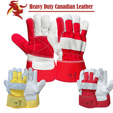 Canadian Double Palm Rigger Work Gloves Heavy Duty Leather Safety Gauntlet XL