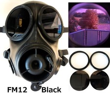 Outsert Black Polycarbonate lenses for SAS FM12 GasMask,Cosplay,Airsoft,ABS Ring