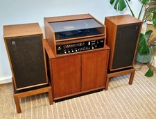 Stunning Dynatron HFC-21a Vintage Teak Radiogram Record Player + LS3034 Speakers