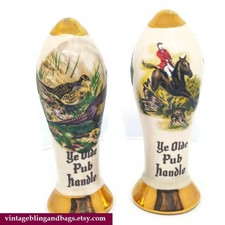 2 Vintage miniature Ye Olde Pub Handle, L W McLech Empty Mead Decanter, hunting