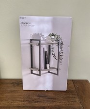 NEXT Concrete Effect 2 Tier Wall Shelf Shelves Grey - BNIB