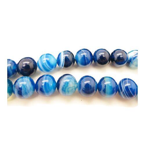 Blue banded agate beads plain - banded,
