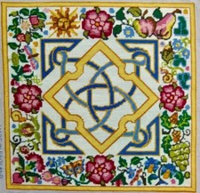 Ehrman KNOT GARDEN by L GANDERTON LARGE 17.5'' VINTAGE tapestry needlepoint kit