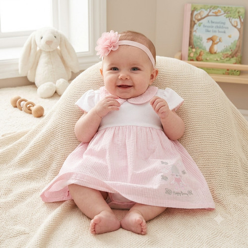 Baby girls summer dress - dress, bunny