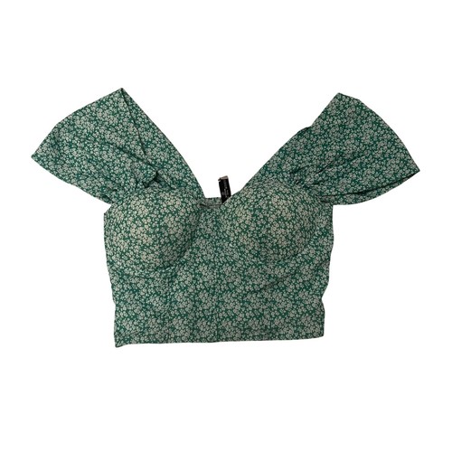 Vintage corset green floral - corset,