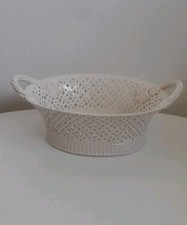 Leeds Pottery Creamware Basket - 8.75" X 2.75" - Immaculate - 1st Quality 