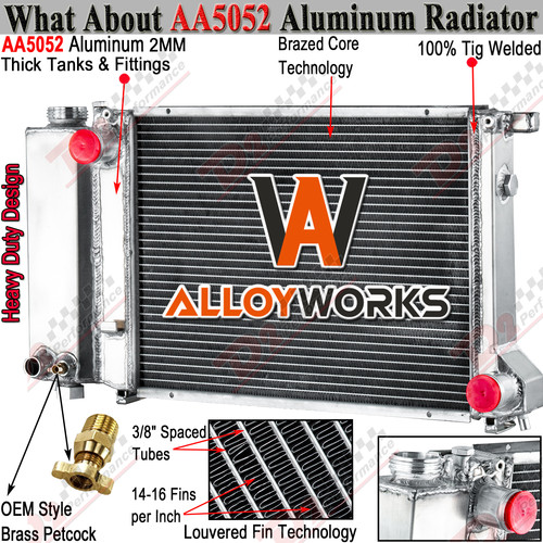 Row aluminum radiator - 2-row,