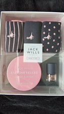 Jack Wills Blue & Pink Sock Gift Set Body Butter Nail Polish Brand New Present