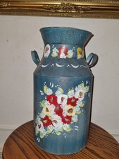 vintage decorative hand-painted metal container