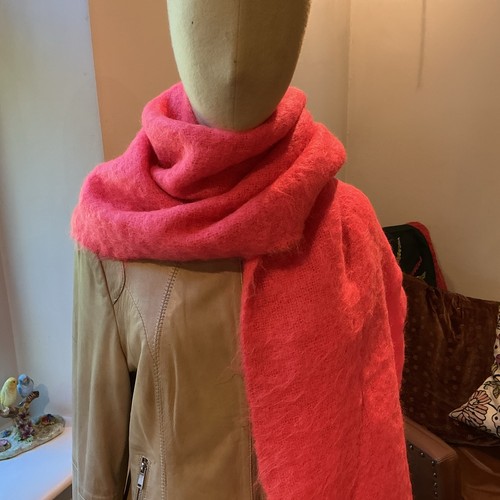 Pink vintage shawl - pink, scarf