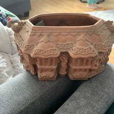 VINTAGE Old English House terracotta PLANTER FLOWER POT