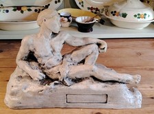 Vintage Very Heavy Statue/Figurine Of A Seated Male Figure