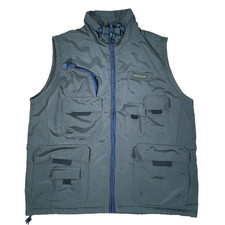 Oxford Blue Mens XL Green Utilty Vest Gilet Fleece Lined Hunting Fishing