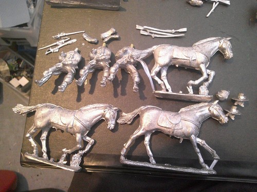 Ecw dragoons mounted figs - ,